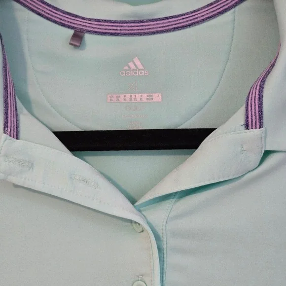 Adidas Golf Sleeveless‎ Polo Shirt Aqua Mint Green XL Athletic Performance - Picture 4 of 10
